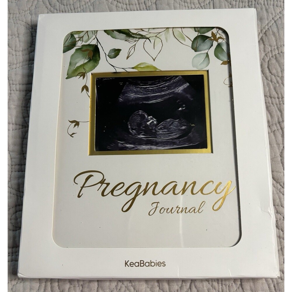Pregnancy Journal KeaBabies Inspire Spiral Bound Keepsake Book White Gold Green